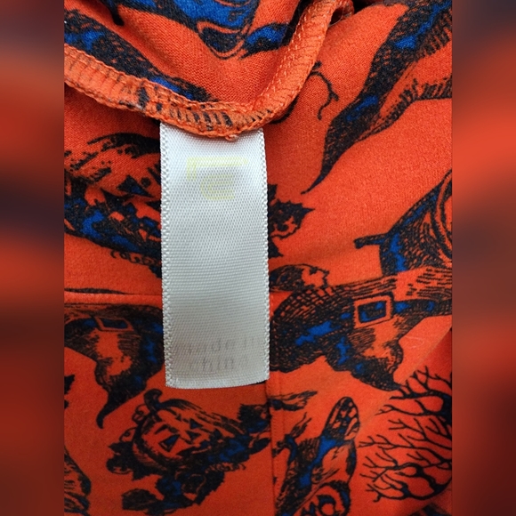 Lularoe Halloween Leggings Blue and Orange One Size - Picture 2 of 3